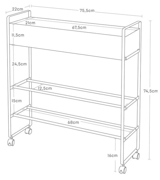 Czarna metalowa dziecięca szafka na buty 74,5x74,5x22 cm Tower – YAMAZAKI