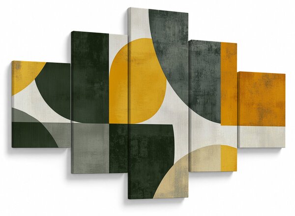 Obraz - Abstrakcja w oliwkowym kolorze (125x70 cm)