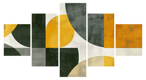 Obraz - Abstrakcja w oliwkowym kolorze (125x70 cm)