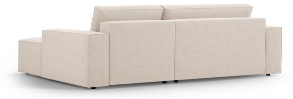 Beżowy rozkładany narożnik z materiału bouclé (prawostronny) Jodie – Micadoni Home