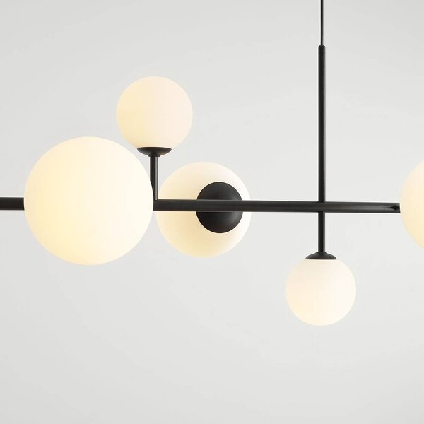 Lampa wisząca szklana Joel ALDEX, możliwość ściemniania, czarny, salon / jadalnia, metal