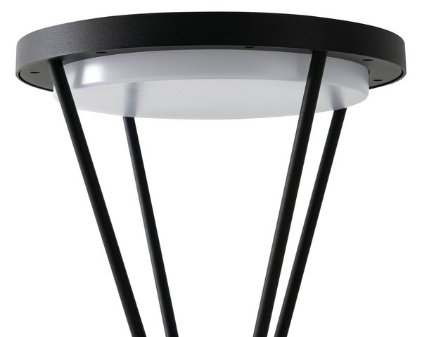 Lucande lampa cokołowa LED Elario, 44 cm, czarna, czujnik Elario, czarny, aluminium, nowoczesny
