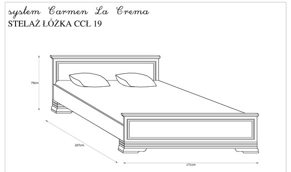 Stelaż łóżka CCŁ-19 Krem Patyna Carmen La Crema 160x200 cm