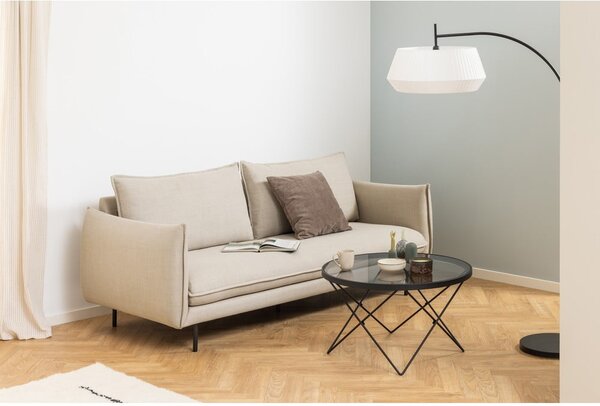 Czarny stolik ze szklanym blatem ø 80 cm Cuxton – Actona