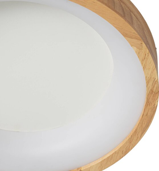 Lampa sufitowa LED Samvel Lucande, jasne drewno, salon / jadalnia, drewno, nowoczesny