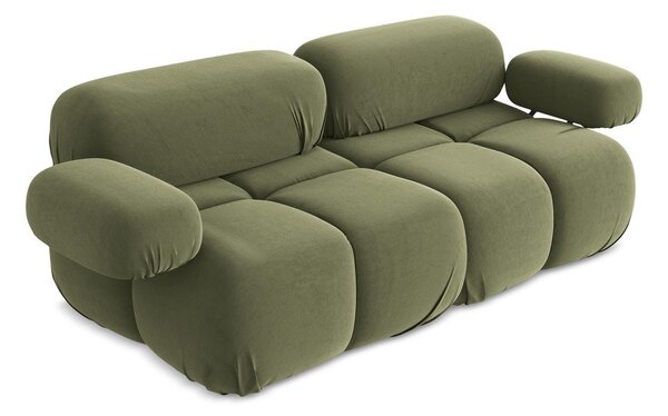 Jasnozielona aksamitna sofa modułowa 190 cm Lokua – Makamii