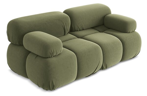 Jasnozielona aksamitna sofa modułowa 190 cm Lokua – Makamii