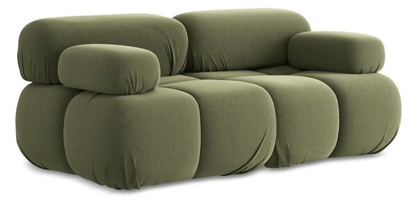 Jasnozielona aksamitna sofa modułowa 190 cm Lokua – Makamii