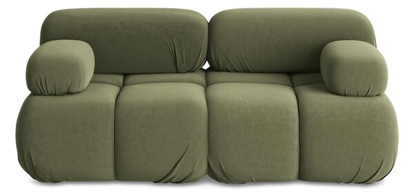 Jasnozielona aksamitna sofa modułowa 190 cm Lokua – Makamii