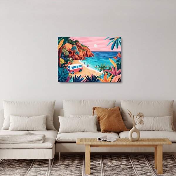 Obraz na szkle - Karawan nad oceanem (70x50 cm)