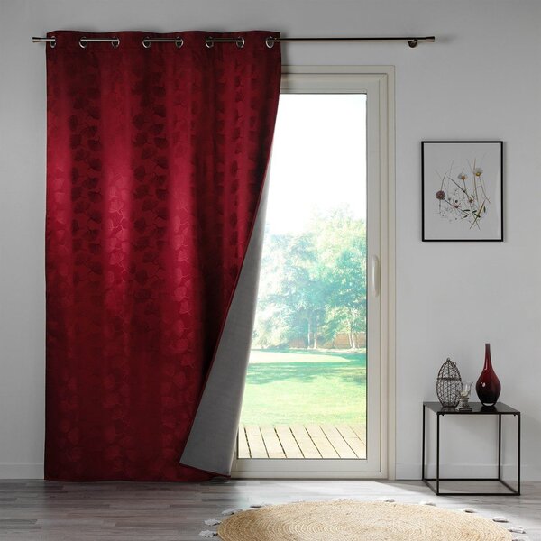 Bordowa żakardowa zasłona zaciemniająca 140x260 cm Lunella – douceur d'intérieur