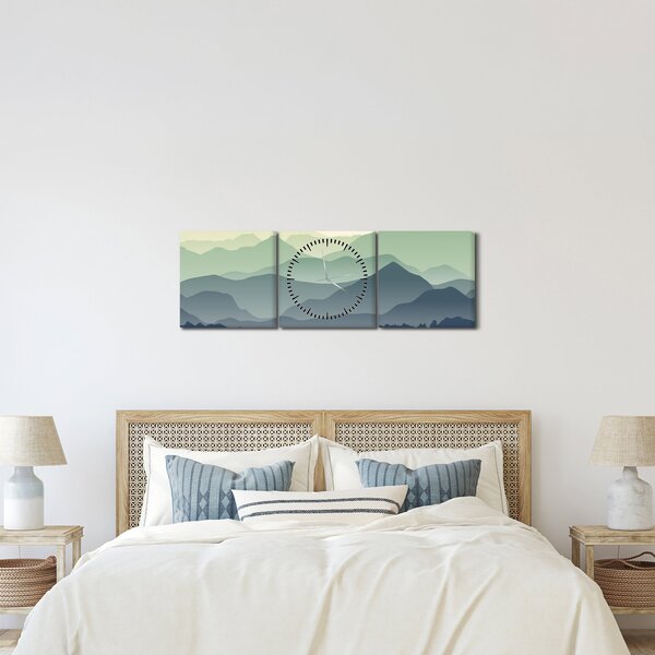 Obraz - Forest Mountain (z zegarem) (90x30 cm)
