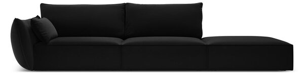 Czarna aksamitna sofa lewostronna 264 cm Vanda – Mazzini Sofas
