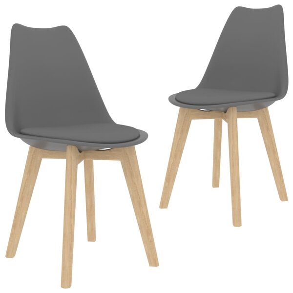 Krzesła stołowe, 2 szt., szare, plastikowe