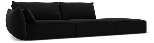 Czarna aksamitna sofa lewostronna 264 cm Vanda – Mazzini Sofas