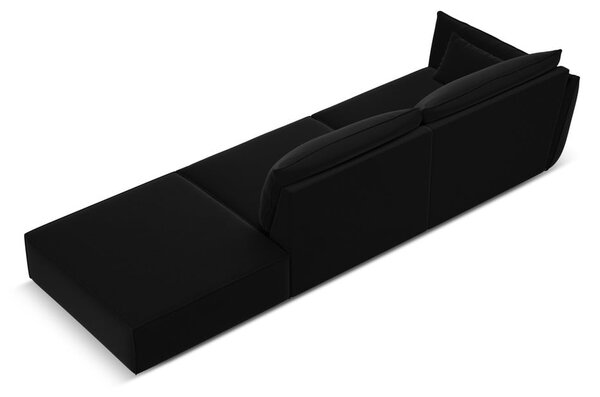 Czarna aksamitna sofa lewostronna 264 cm Vanda – Mazzini Sofas