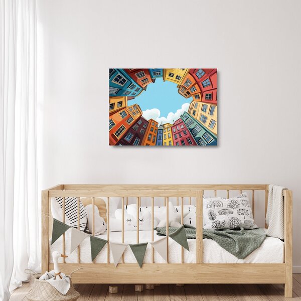 Obraz na szkle - Między domami (70x50 cm)