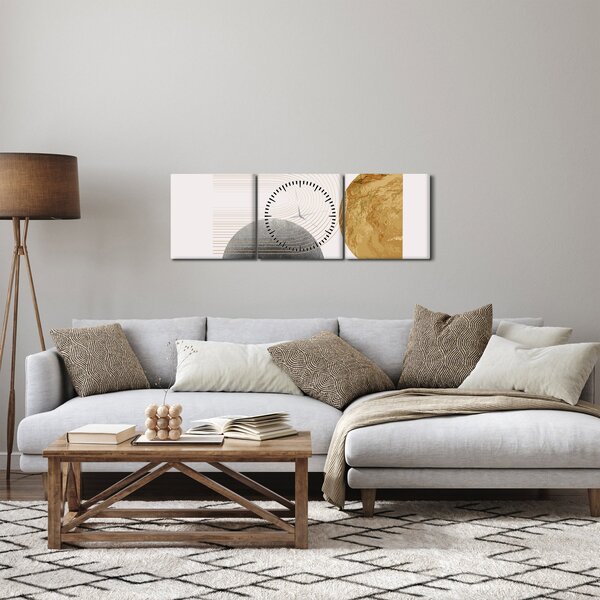 Obraz - Rustic Arches N⁰2 (z zegarem) (90x30 cm)