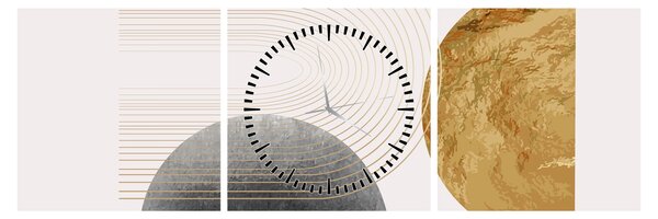 Obraz - Rustic Arches N⁰2 (z zegarem) (90x30 cm)