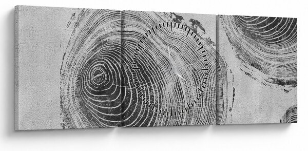 Obraz - Motyw drzewa (z zegarem) (90x30 cm)