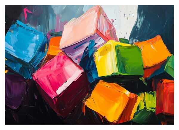 Obraz - Kolorowe kostki (70x50 cm)