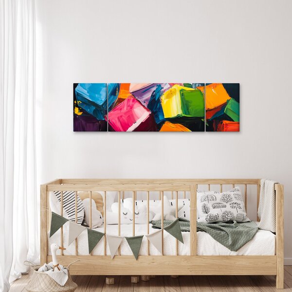 Obraz - Kolorowe kostki (170x50 cm)