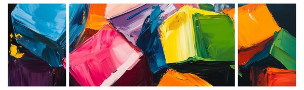 Obraz - Kolorowe kostki (170x50 cm)