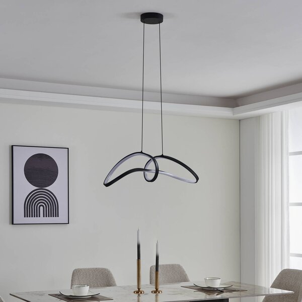 EGLO connect Inteligentna lampa wisząca Connect Calarossa-Z, możliwość ściemniania, czarny, salon / jadalnia, metal, nowoczesny