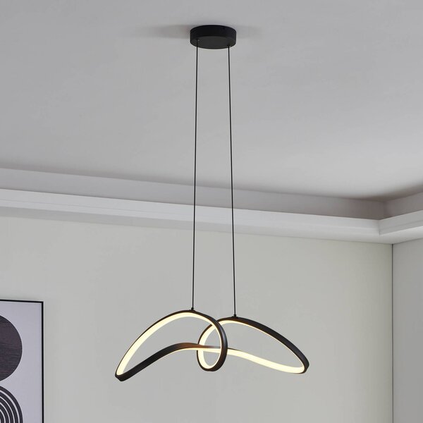 EGLO connect Inteligentna lampa wisząca Connect Calarossa-Z, możliwość ściemniania, czarny, salon / jadalnia, metal, nowoczesny