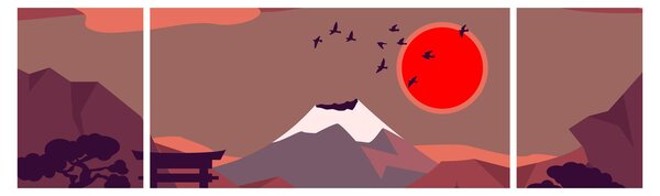 Obraz - Góry Fuji (170x50 cm)
