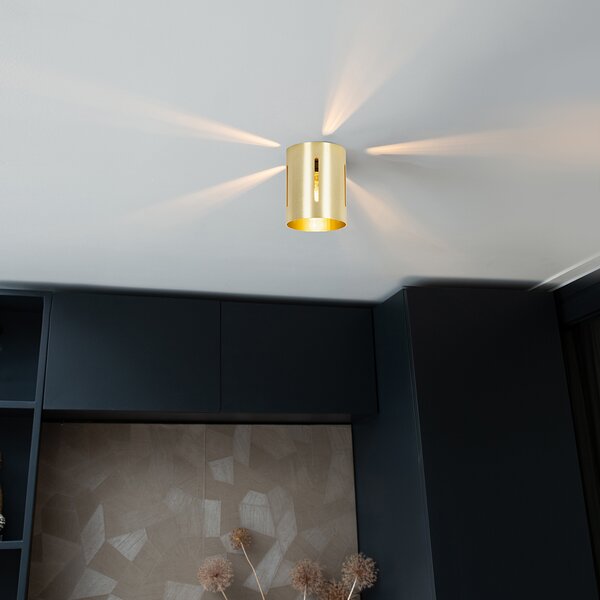 Designerska lampa sufitowa złota - Yana Oswietlenie wewnetrzne