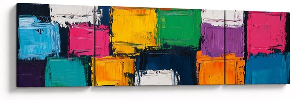 Obraz - Obraz z kolorowymi kwadratami (170x50 cm)