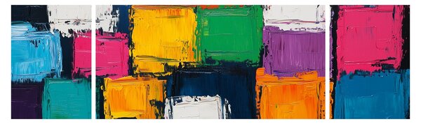 Obraz - Obraz z kolorowymi kwadratami (170x50 cm)
