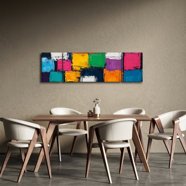 Obraz - Obraz z kolorowymi kwadratami (170x50 cm)