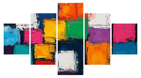 Obraz - Obraz z kolorowymi kwadratami (125x70 cm)