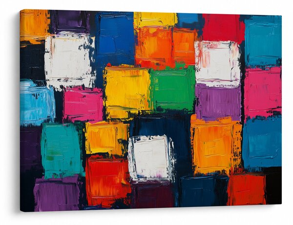 Obraz - Obraz z kolorowymi kwadratami (70x50 cm)