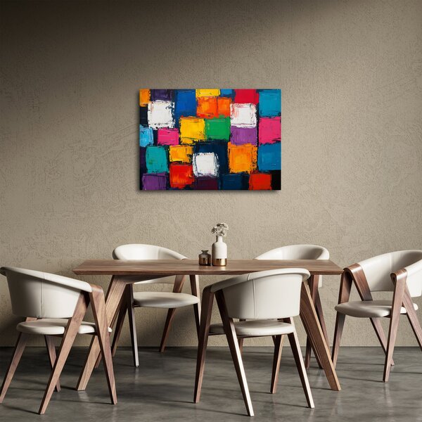 Obraz - Obraz z kolorowymi kwadratami (70x50 cm)