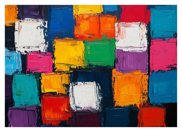 Obraz - Obraz z kolorowymi kwadratami (70x50 cm)