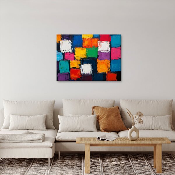 Obraz - Obraz z kolorowymi kwadratami (70x50 cm)