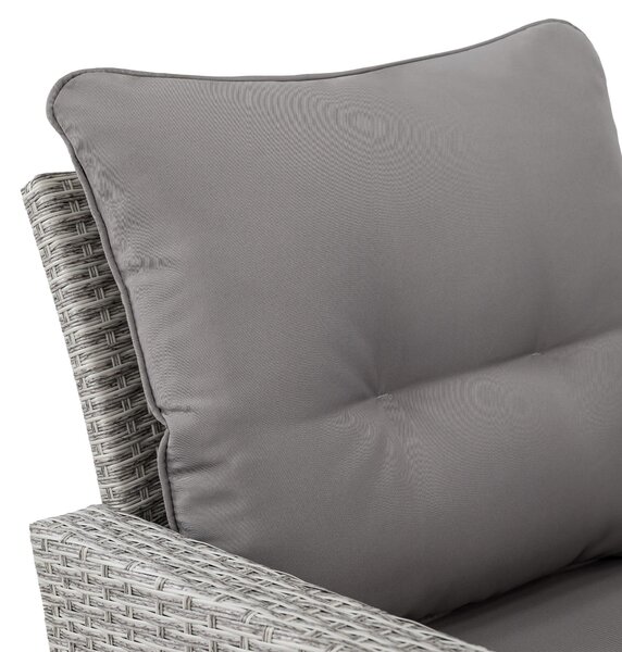MebleMWM Zestaw mebli ogrodowych MALAGA | Technorattan | Mould | Poduszki Szare 01