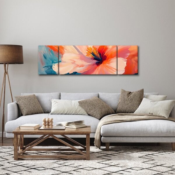 Obraz - Malowany kwiat (170x50 cm)