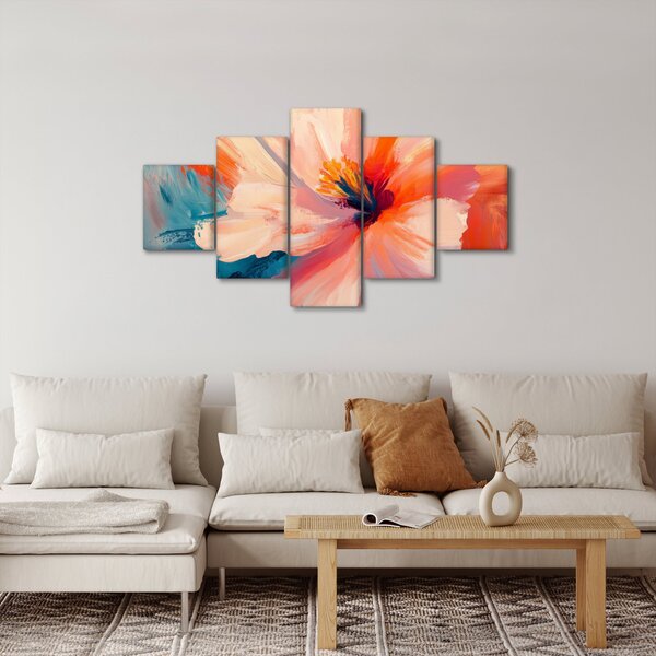 Obraz - Malowany kwiat (125x70 cm)