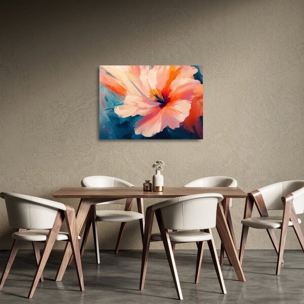 Obraz na szkle - Malowany kwiat (70x50 cm)