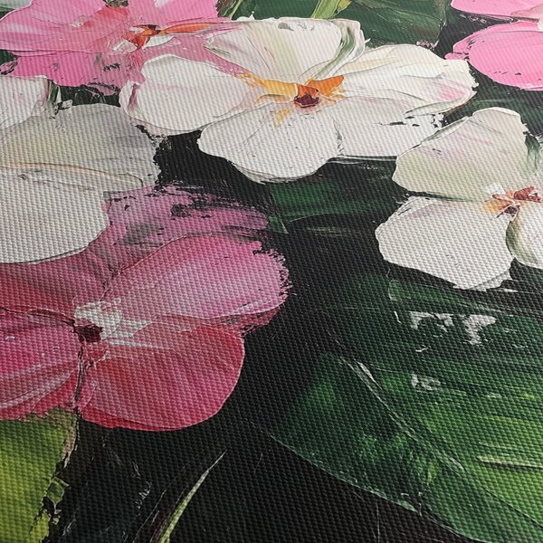 Obraz - Różowe i białe kwiaty (170x50 cm)