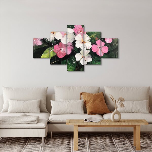 Obraz - Różowe i białe kwiaty (125x70 cm)