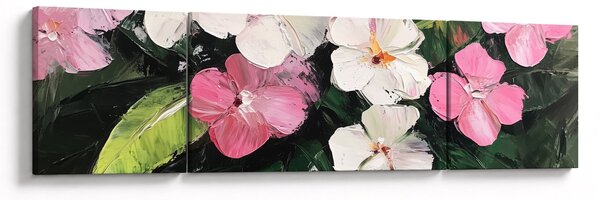 Obraz - Różowe i białe kwiaty (170x50 cm)