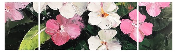 Obraz - Różowe i białe kwiaty (170x50 cm)