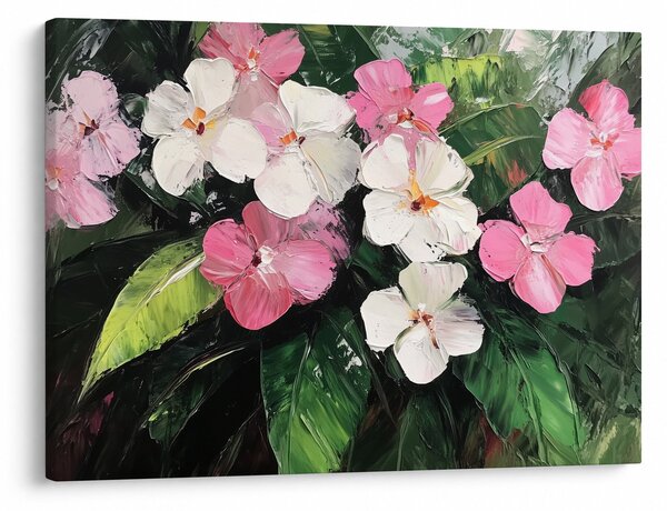 Obraz - Różowe i białe kwiaty (70x50 cm)