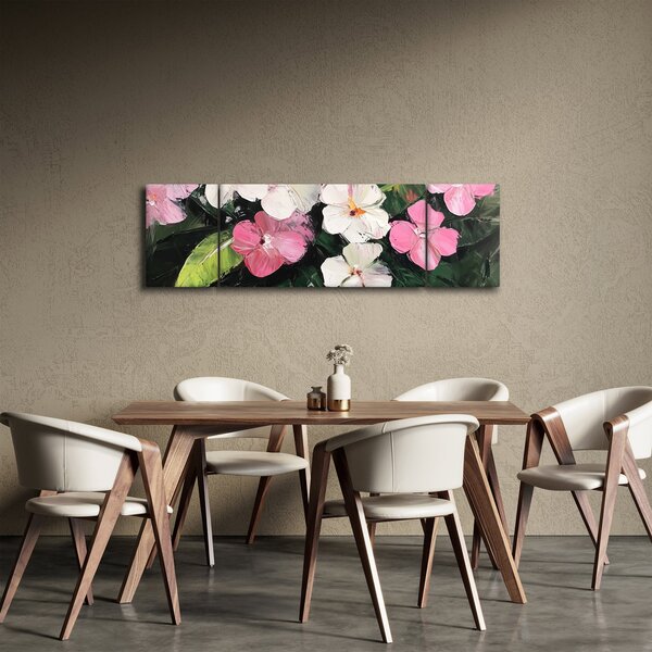 Obraz - Różowe i białe kwiaty (170x50 cm)