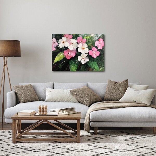 Obraz - Różowe i białe kwiaty (70x50 cm)